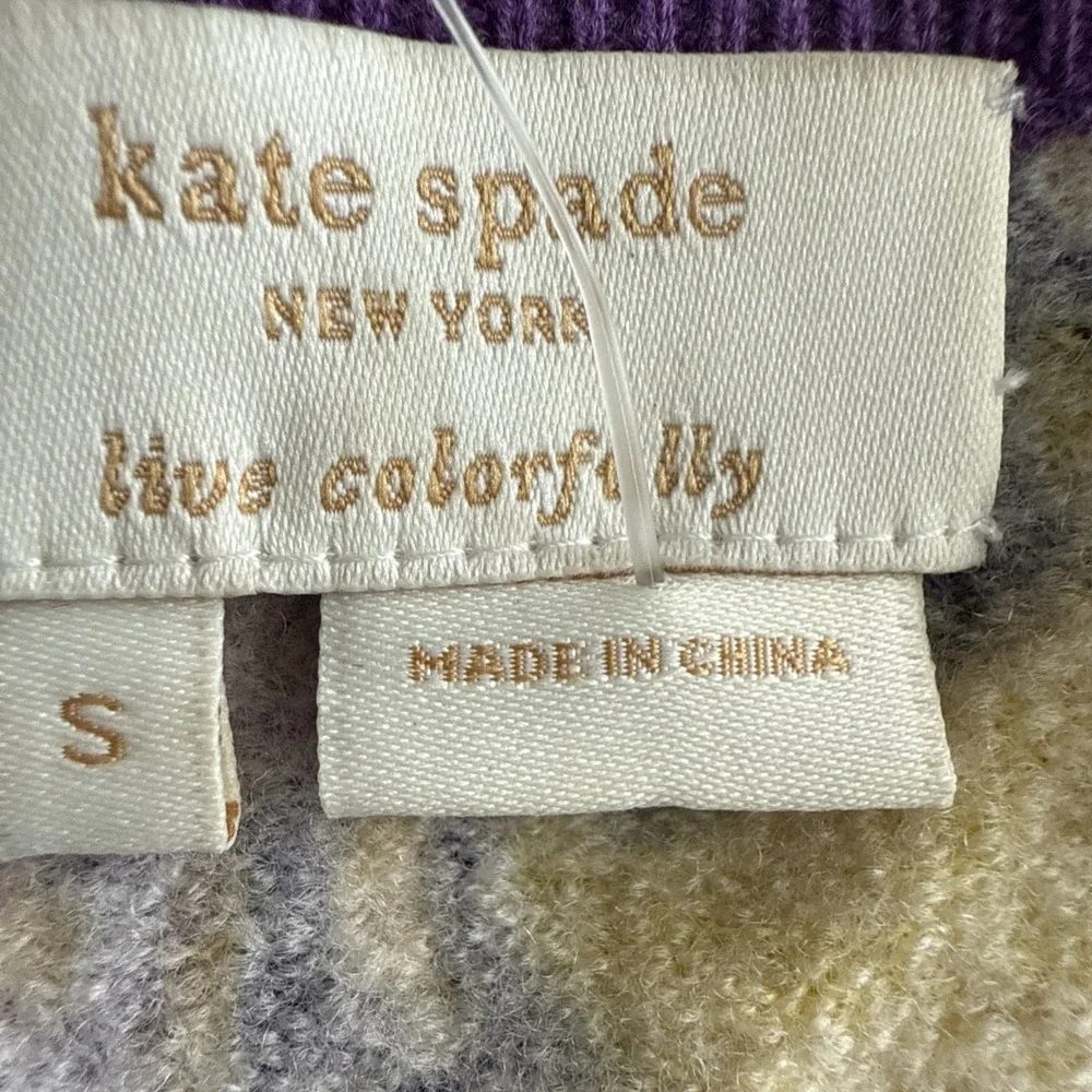 Kate Spade Cardigan‎ Womens S Paisley Floral Wool Psychedelic Statement Kni